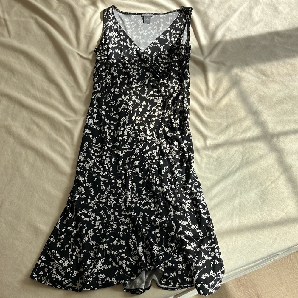 Floral Black and White Ann Taylor Dress